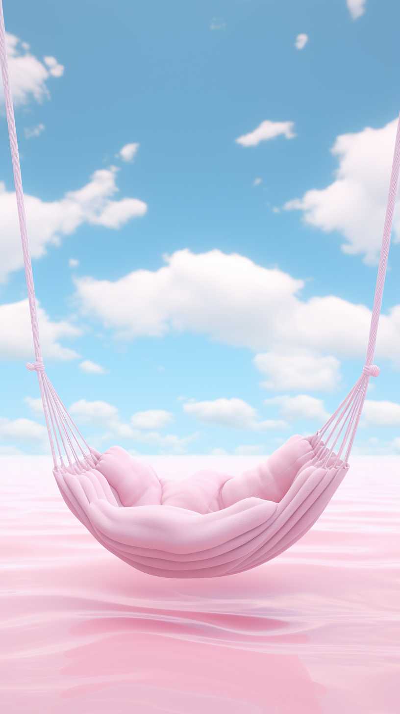 粉色吊床海景