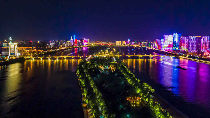 湖南长沙城市风光航拍摄影图 
