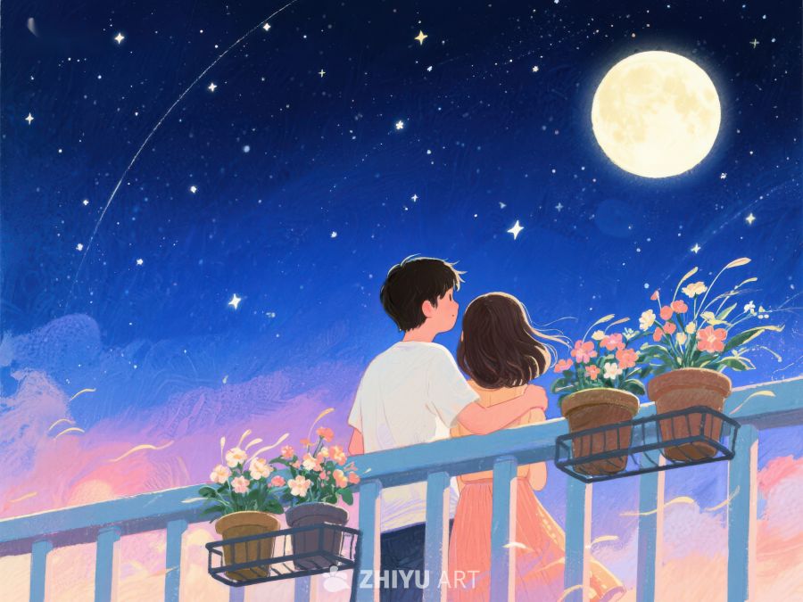 月下情侣共赏星空 1119