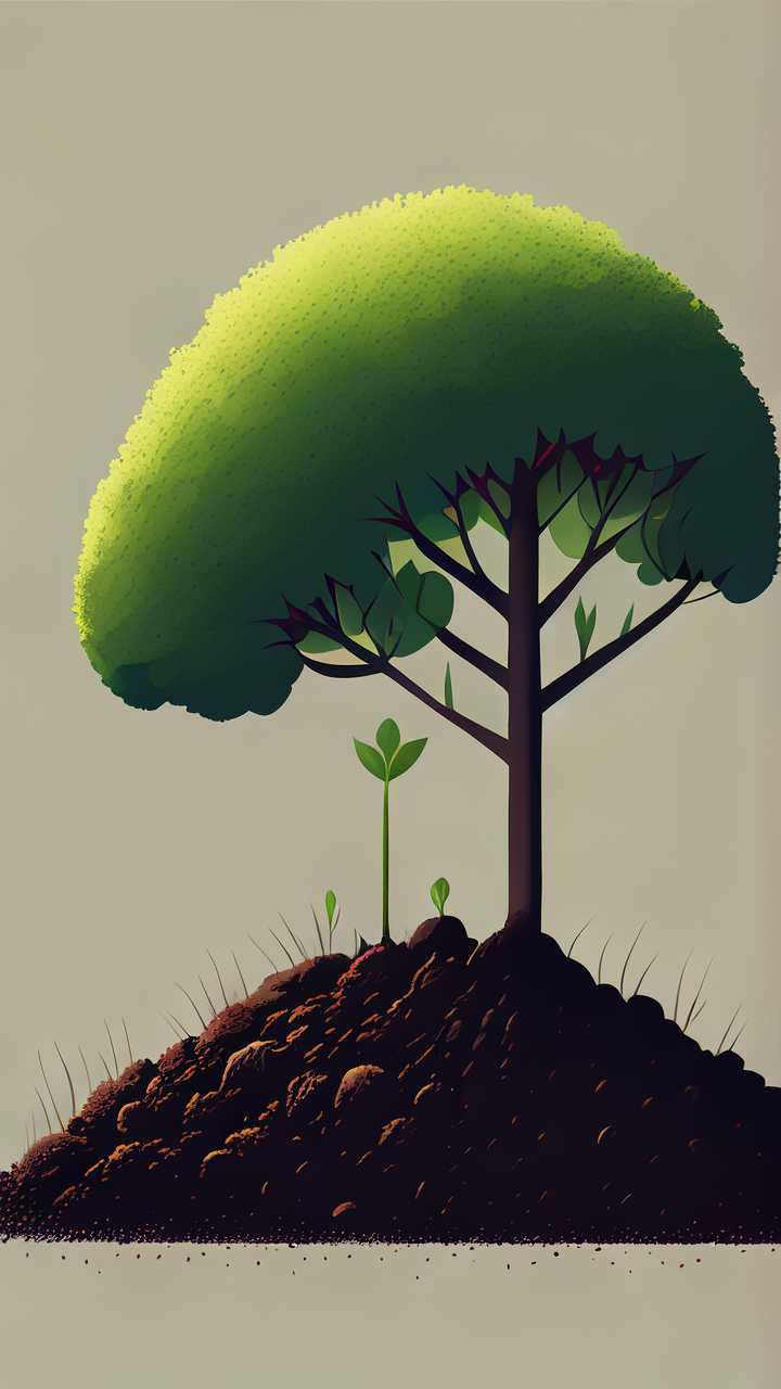 小树苗插画