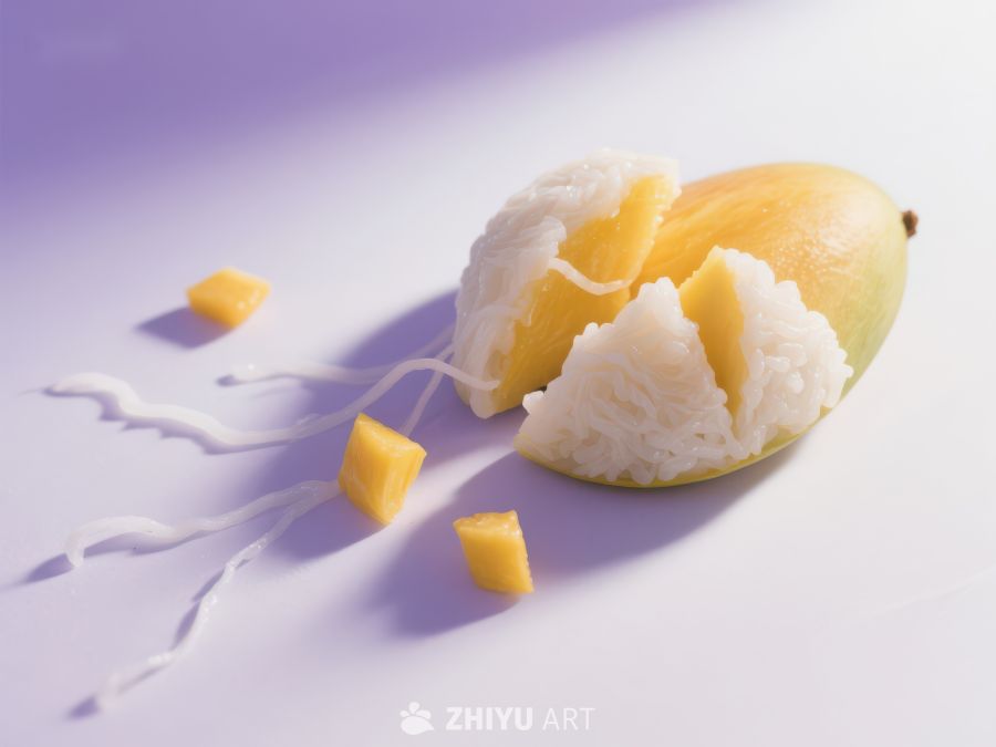芒果糯米饭的美味呈现