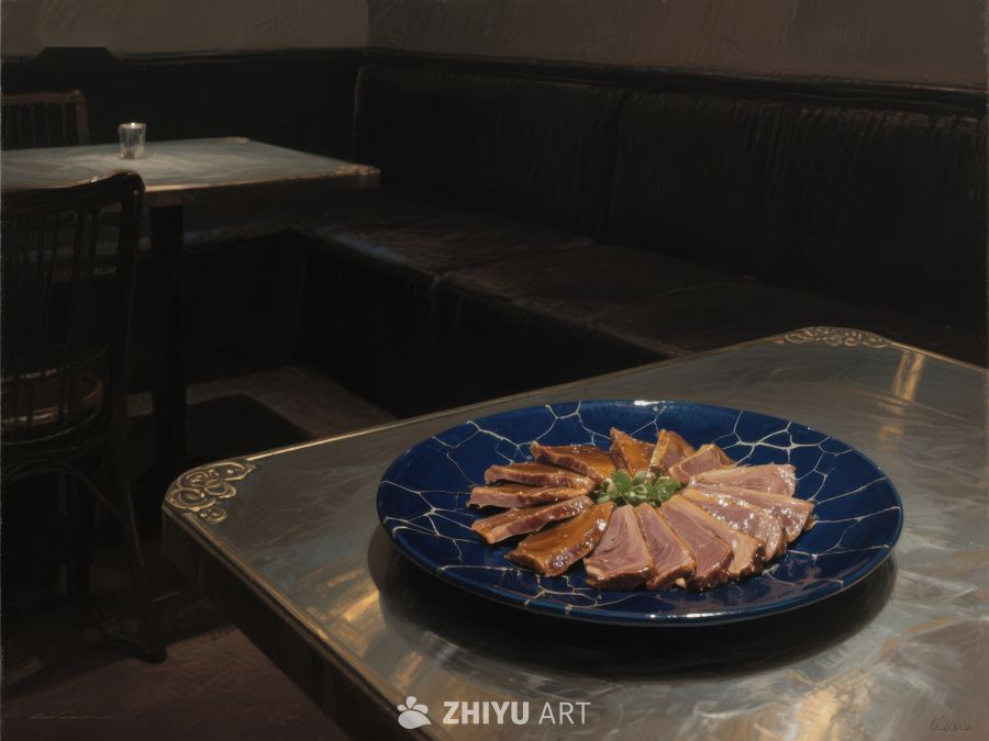 餐厅餐桌上的精美肉片拼盘 61