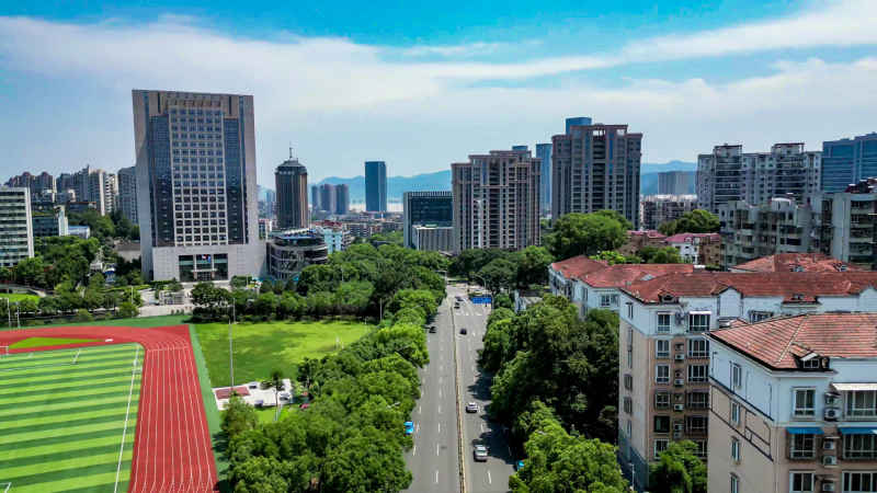 湖北宜昌城市风光航拍摄影图