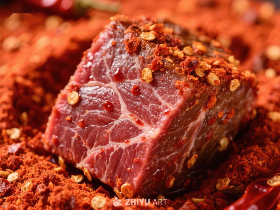 麻辣牛肉块特写 405