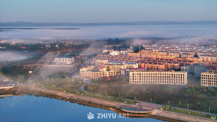 晨雾缭绕 生态之城