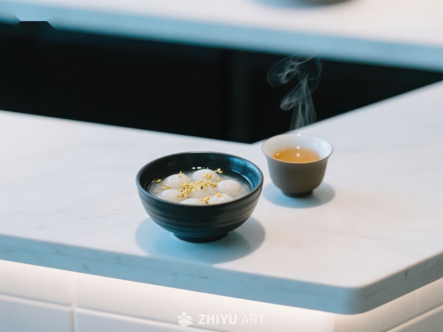 热气腾腾的茶与碗装甜品 760