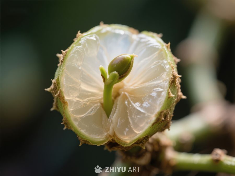切开的青柠，中心萌发新芽 263