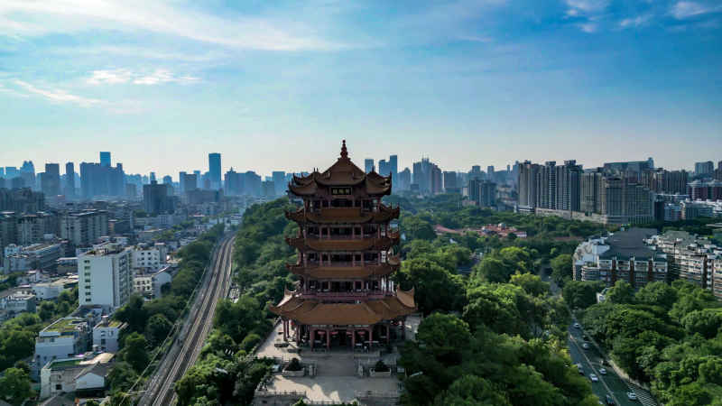 湖北武汉城市建设航拍摄影图 