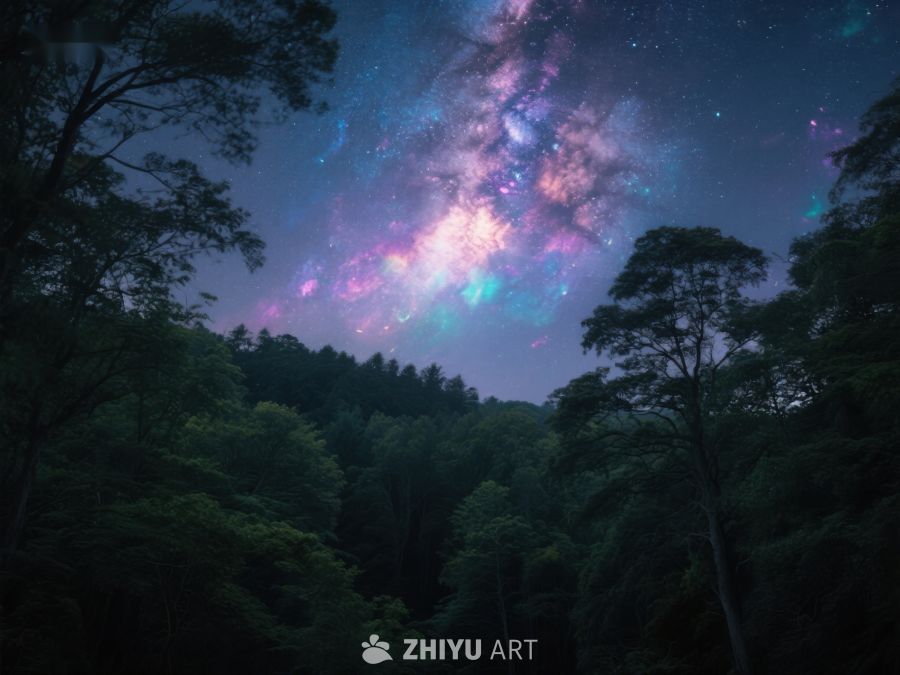 夜空银河映照森林 447