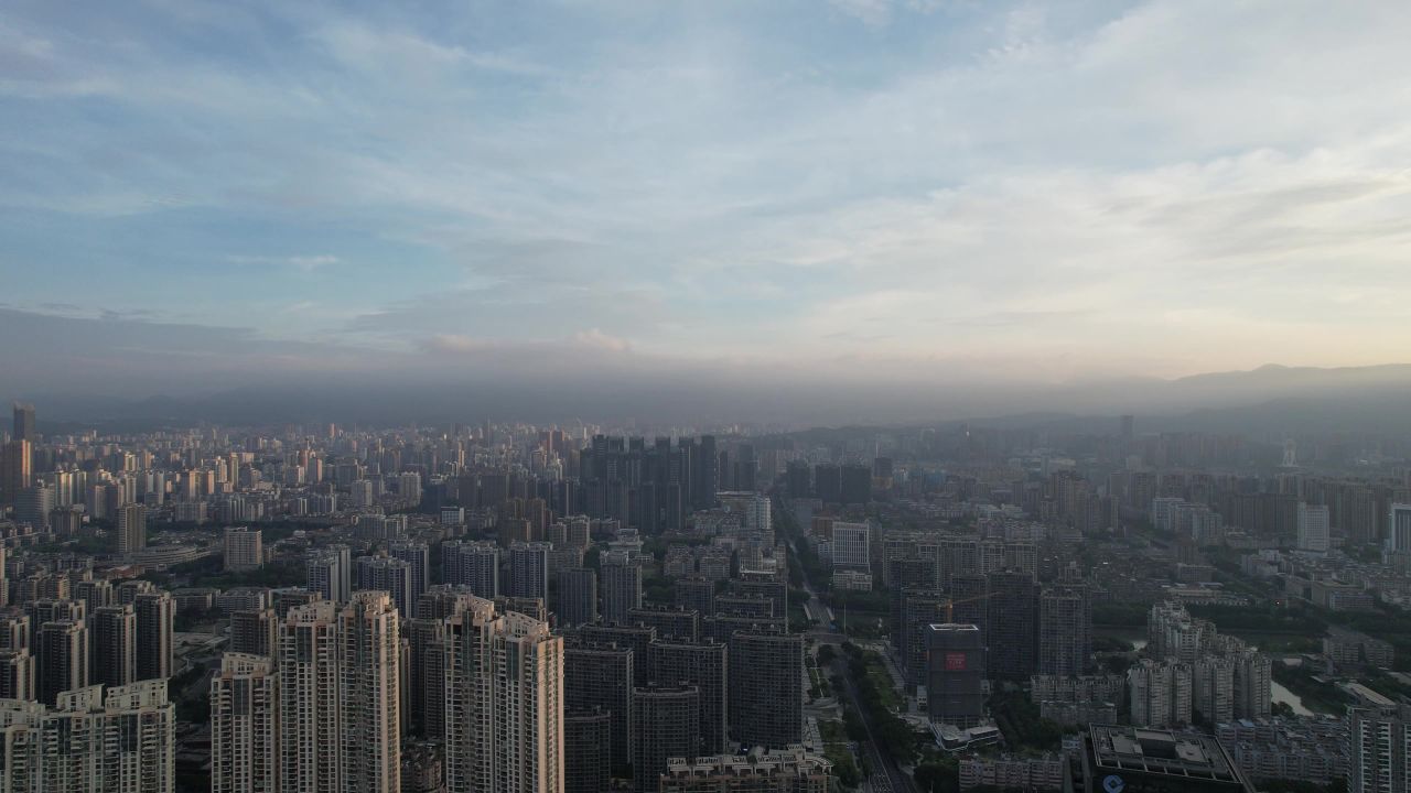 航拍福建福州城市风光