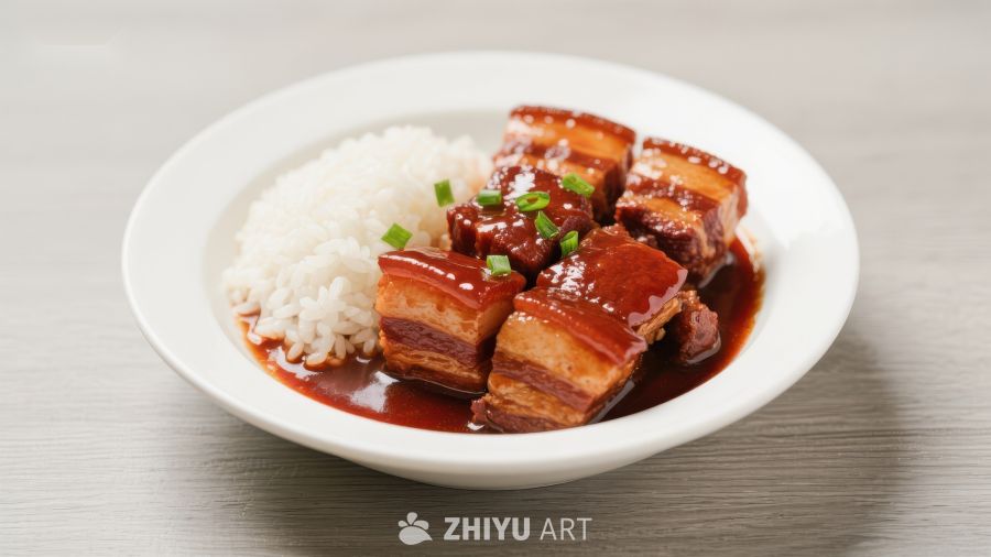 红烧肉配白米饭