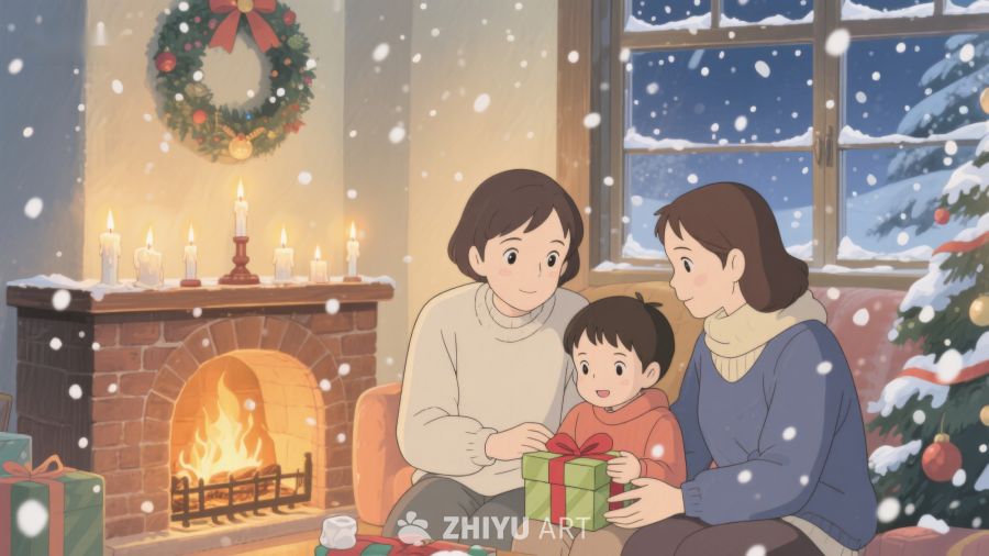 温馨圣诞夜，家人共度美好时光 293