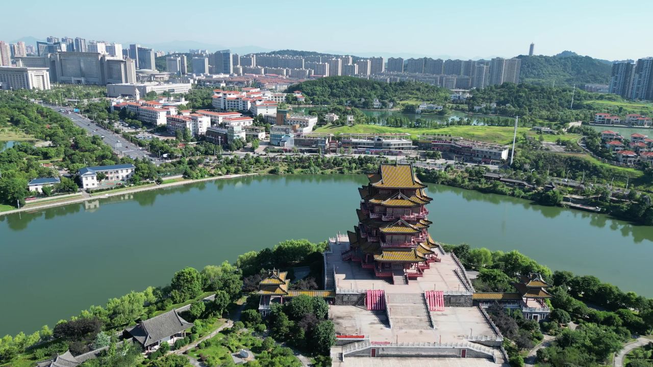 航拍宜春多胜楼