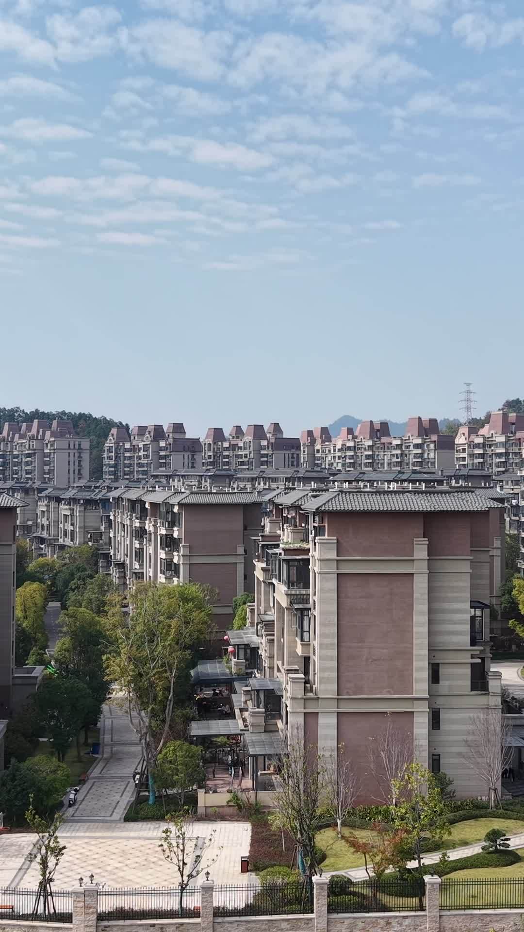 现代城市住宅区全景