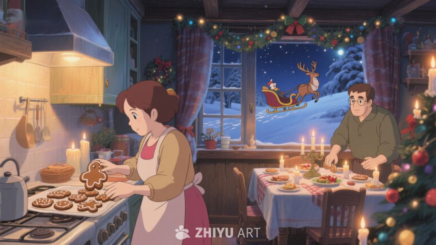 温馨厨房里的圣诞夜 218