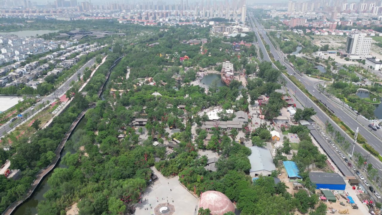 河南开封万岁山4A景区航拍