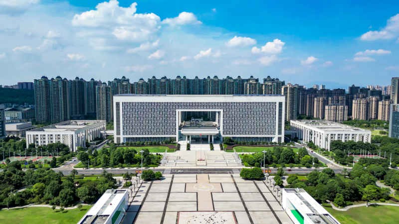 江西吉安城市风光旅游景区航拍图