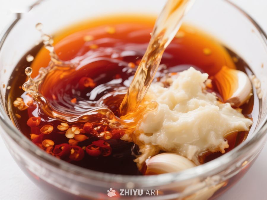 辣椒酱与蒜泥混合的瞬间 738