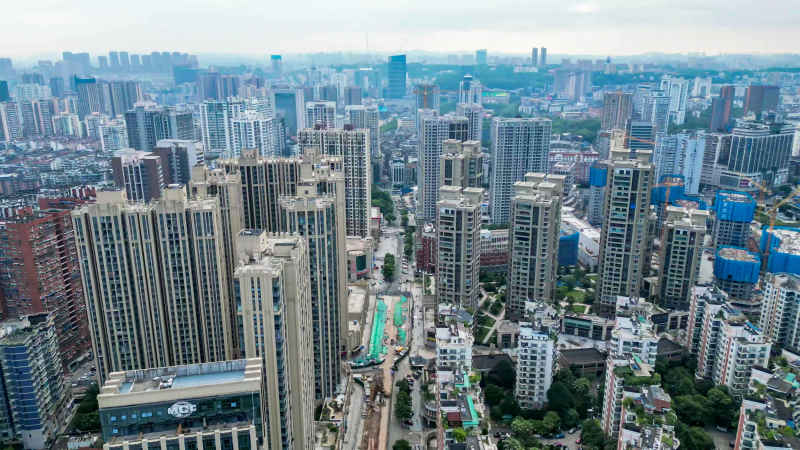 湖北宜昌城市风光航拍摄影图