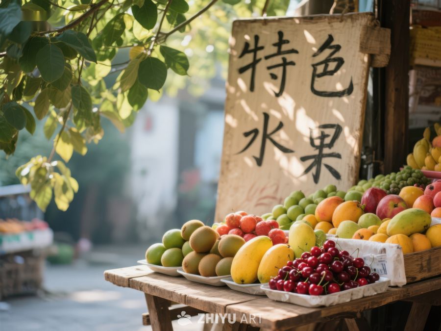 特色水果摊位，新鲜果品琳琅满目 562