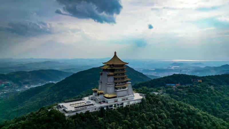 湖北黄石城市风光旅游景区航拍摄影图