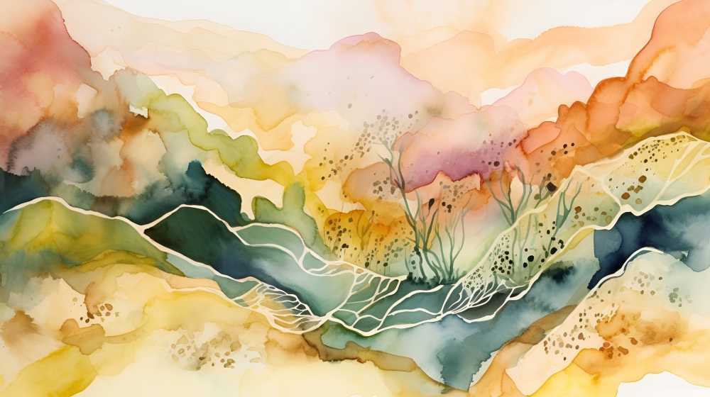 绿色的山纹理插画