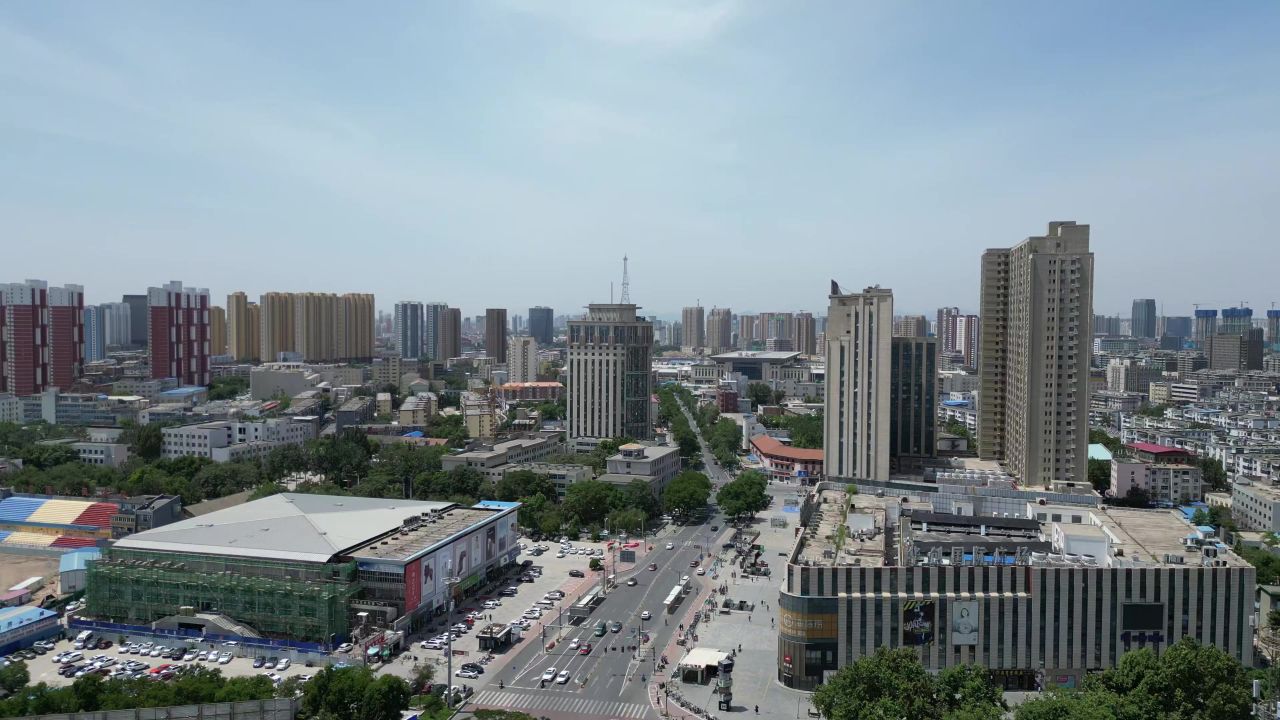 航拍河北保定城市建设
