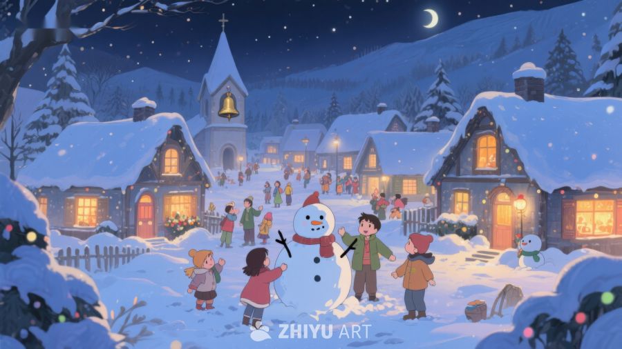 冬夜雪村，欢聚堆雪人 104