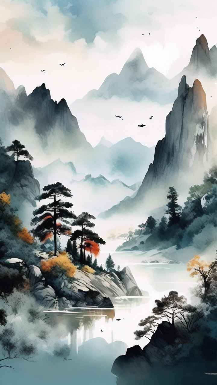 山水画国风背景 6