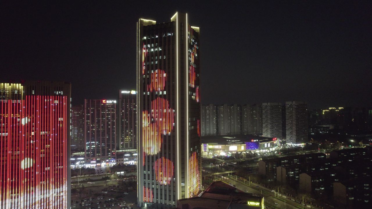 城市夜景航拍