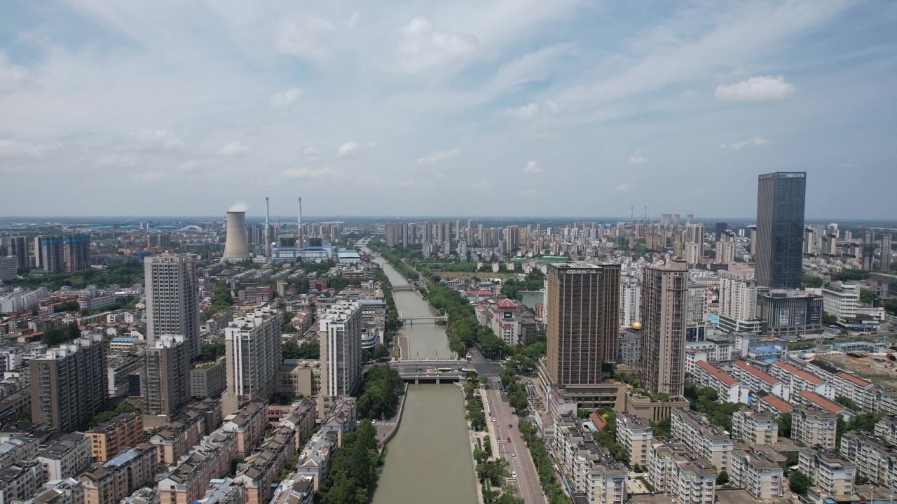 江苏宿迁城市风光航拍 