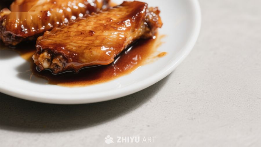 酱汁鸡翅特写