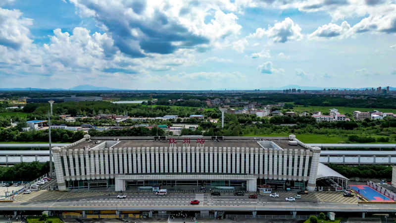 江西抚州城市风光航拍图 