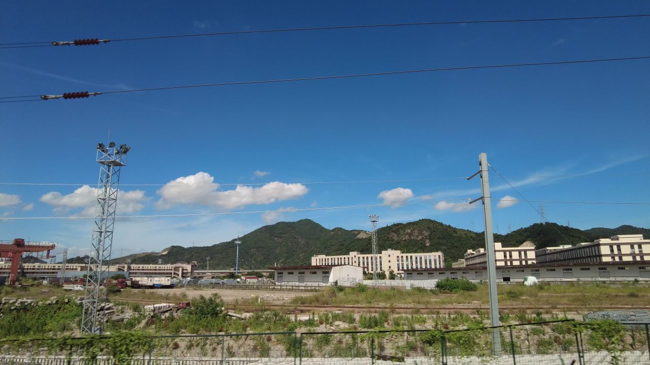 沿途火车窗外风景旅途风光实拍  