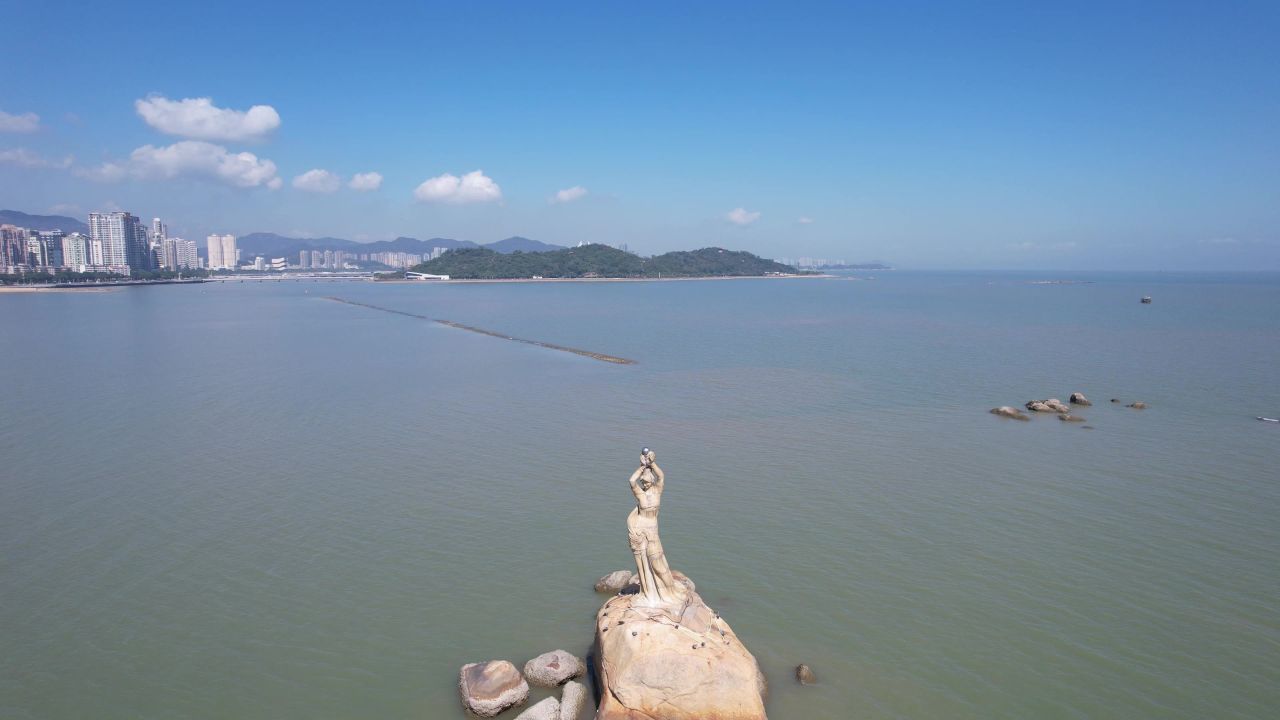 广东珠海城市风光航拍 