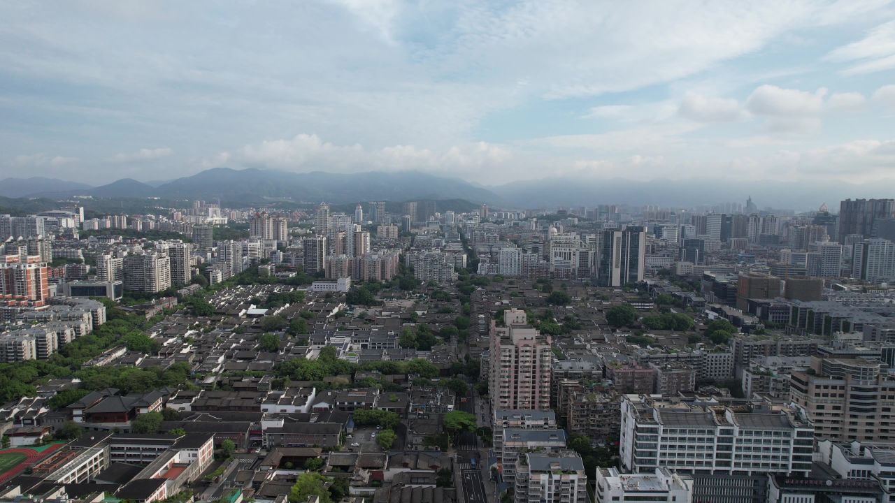 航拍福建福州城市风光