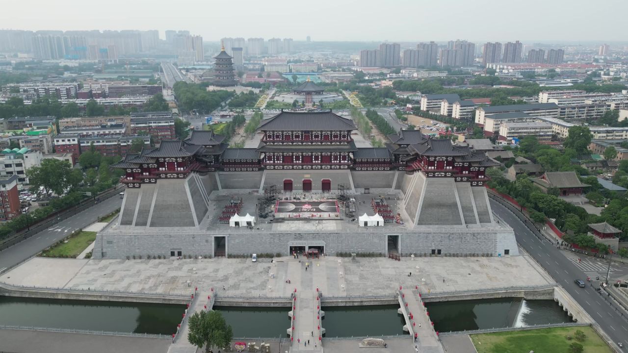 航拍隋唐洛阳城应天门遗址