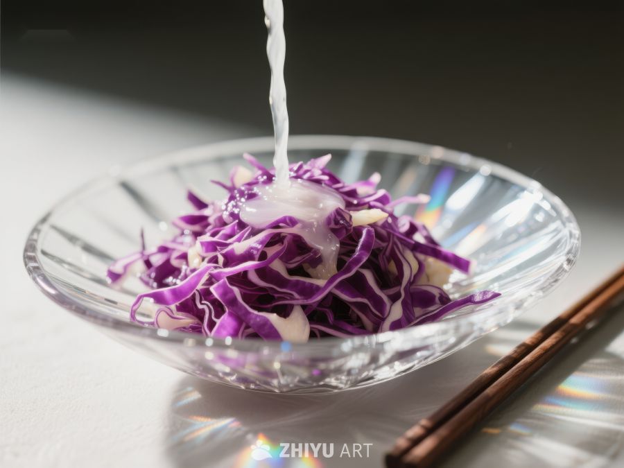 紫甘蓝沙拉浇汁特写 1832
