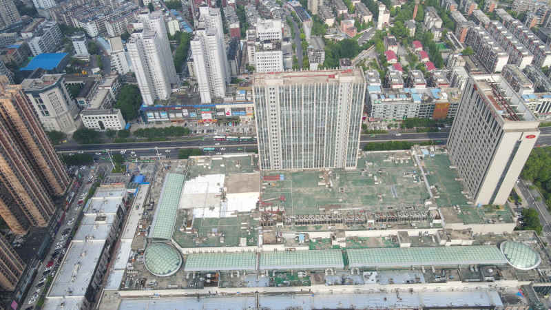 航拍湖北襄阳万达广场