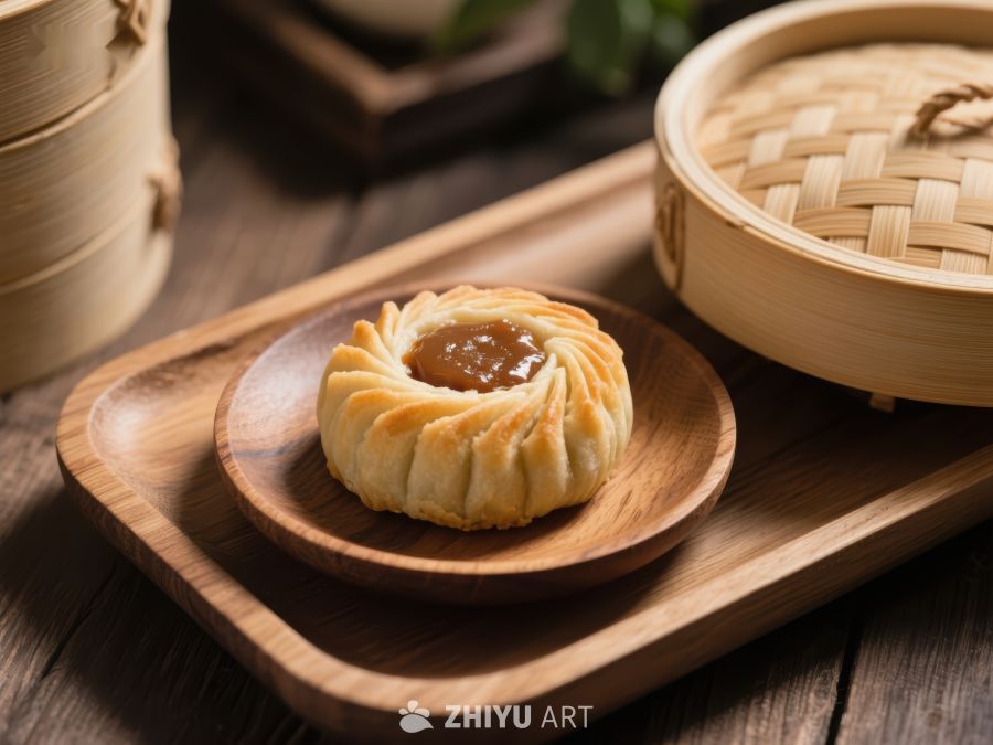 精致糕点置于木质托盘 270