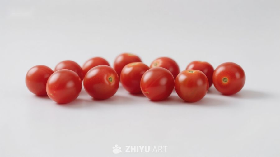 红色小番茄排列展示