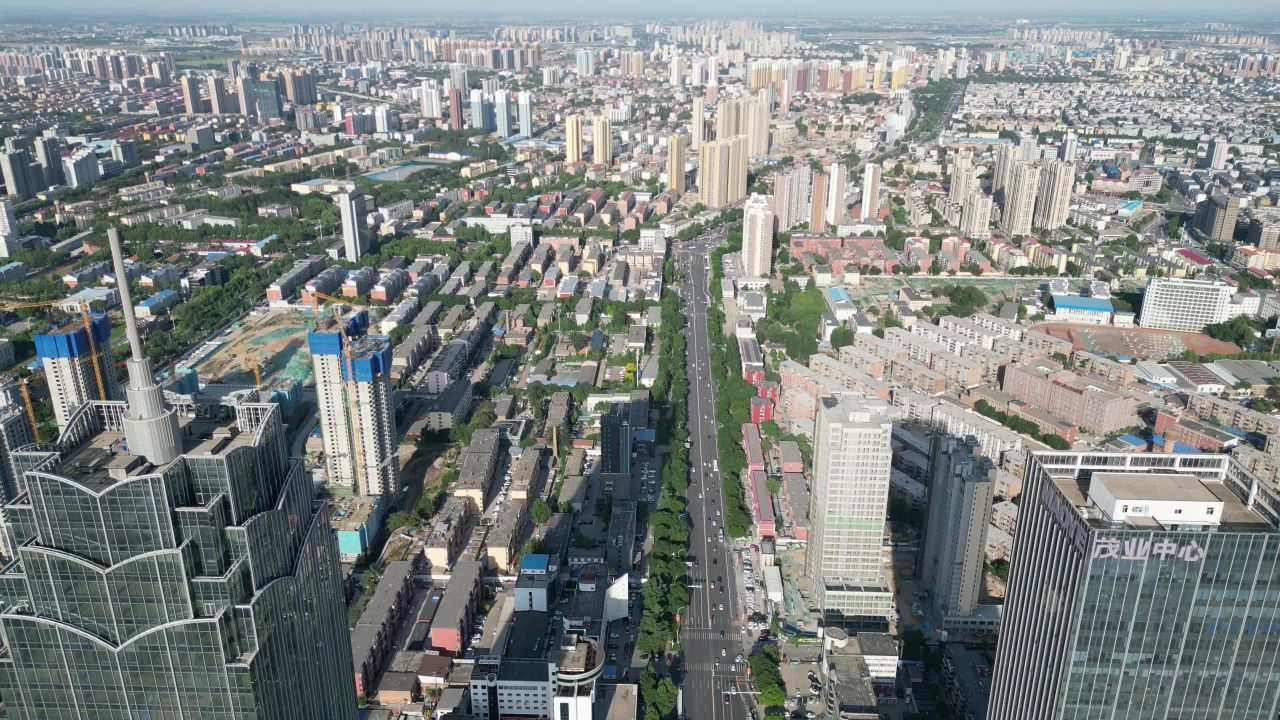  航拍河北保定万博广场