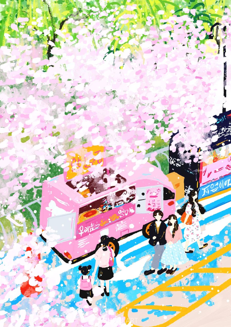 原创治愈插画作品素材四季节气节日自然 116