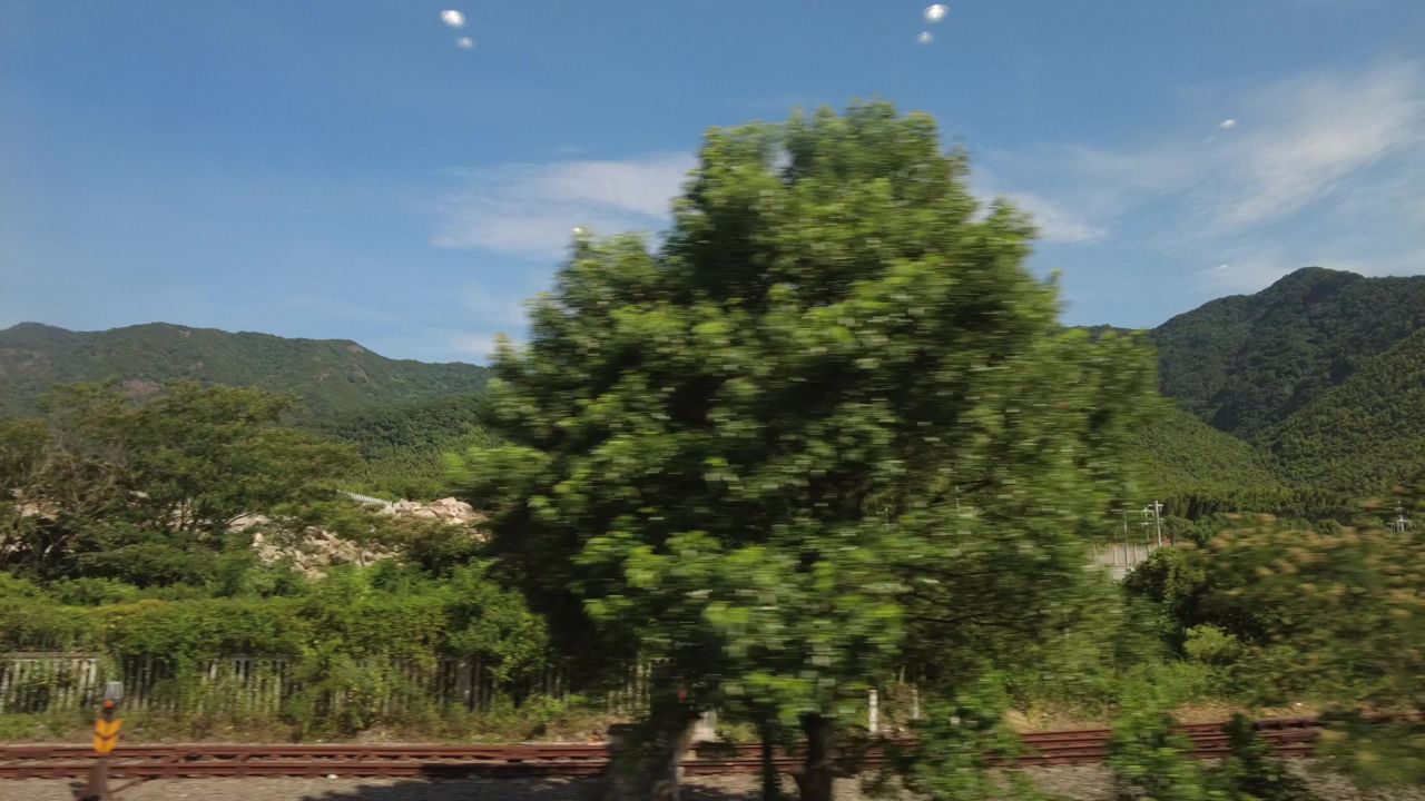 旅游旅途火车窗外风景风光实拍 