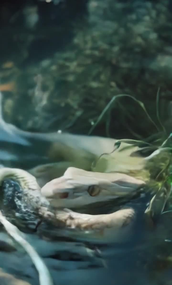 白蛇水中游动