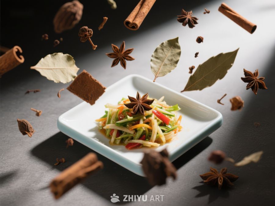 香料环绕的色彩蔬菜沙拉 1663