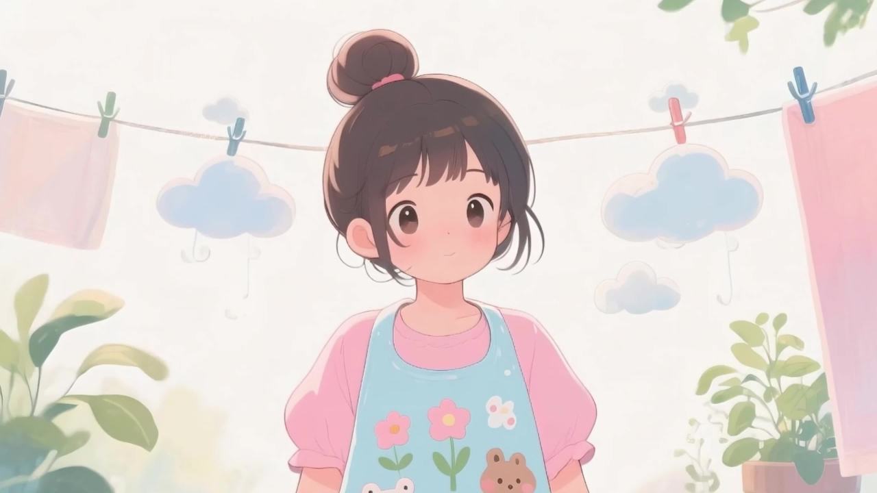 做家务的小女孩