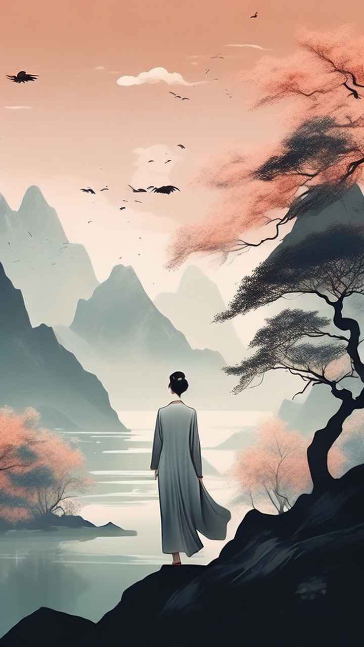 国风山水画背景插画 38
