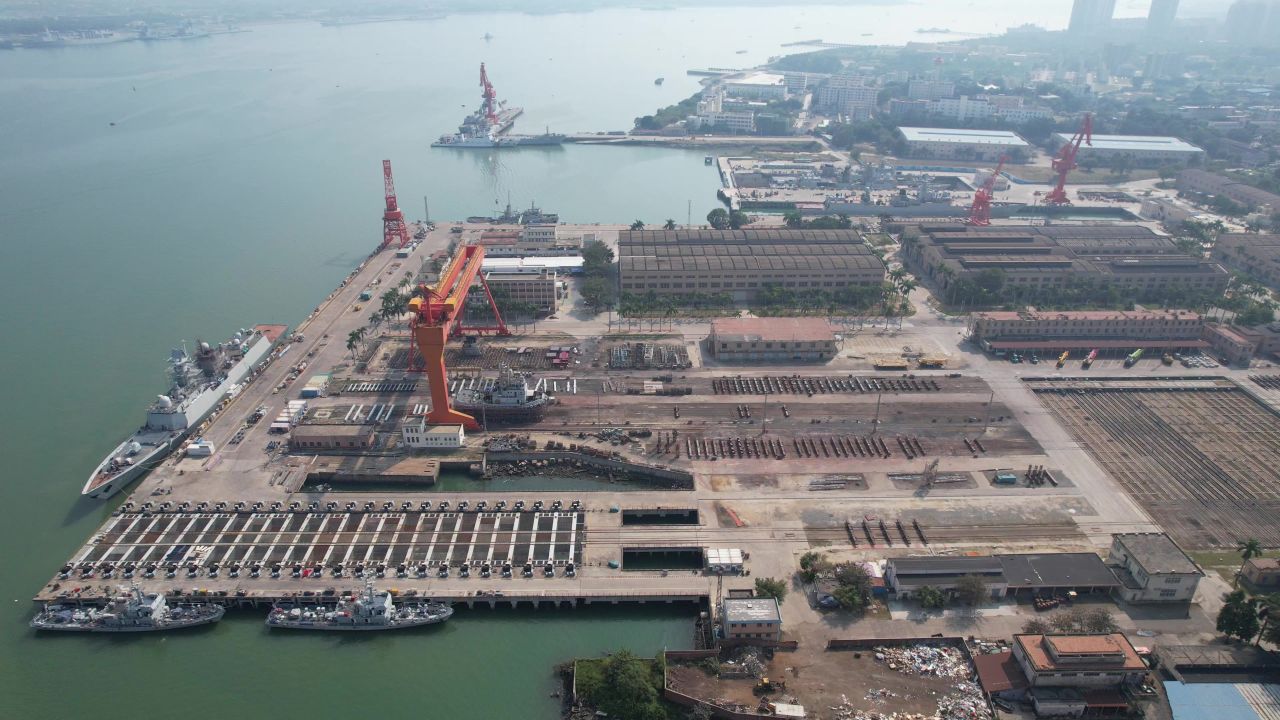 广东湛江港口码头航拍