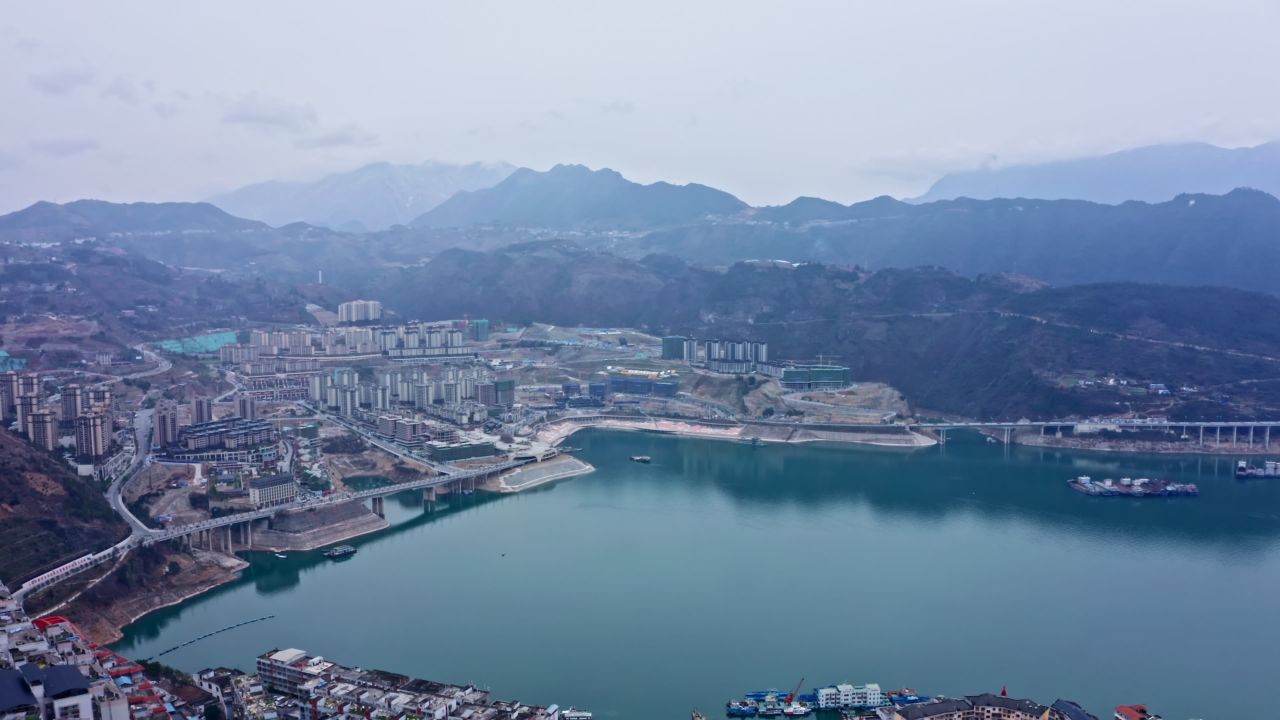 重庆市巫山县巫峡县城航拍视频